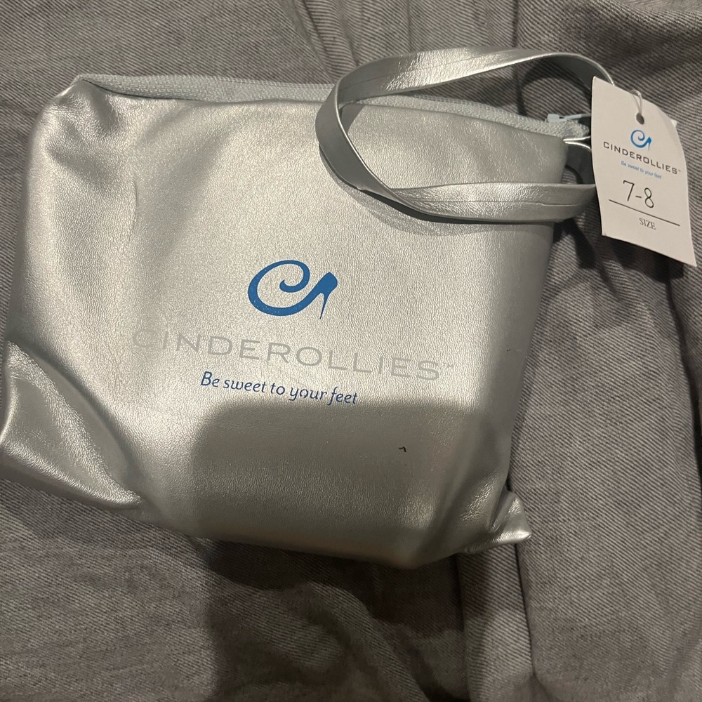 Silver Cinderollies size 7/8 never worn or taken out of bag before